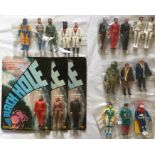 Action Figures: A collection of assorted action figures by Mego, Mattel, Palitoy, Hasbro,