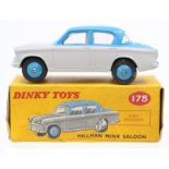 Dinky: A boxed, Dinky Toys, 175, Hillman Minx Saloon, grey and blue two-tone body, box creased, torn