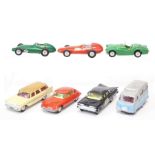 Diecast: A collection of seven unboxed diecast vehicles to comprise: B.R.M.; Vanwall; Triumph TR2;