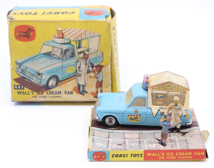 Corgi: A boxed Corgi Toys, Wall's Ice Cream Van on Ford Thames, 447, with figures, within original