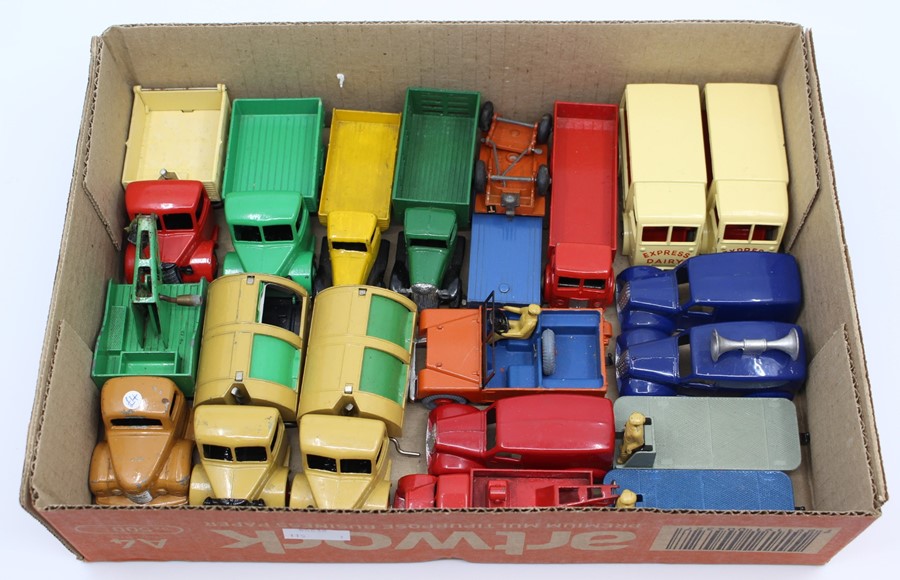 Dinky: A collection of assorted unboxed, Dinky Toys, to include: N.C.B. Electric Van; B.E.V.