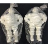 Michelin: A pair of 12" Michelin Men, both sealed in plastic bags, 1980's.
