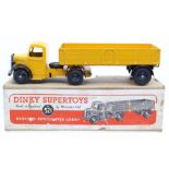 Dinky: A boxed, Dinky Supertoys, Bedford Articulated Lorry, 521, yellow and black body and