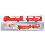 Dinky: A boxed, Dinky Supertoys, Car Carrier with Trailer, 983, Dinky Auto Service, red body, slight