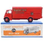 Dinky: A boxed, Dinky Supertoys, Guy Van, 514, Slumberland Matresses, red body, slight paint