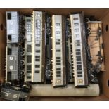 O Gauge: A collection of assorted kit built O gauge, passenger coaches and wagons (one box)