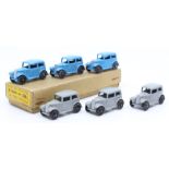 Dinky: A trade box, Dinky Toys, comprising six, 35A, Saloon Car, three blue body, three grey body,