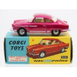 Corgi: A boxed, Corgi Toys, N.S.U. Sport-Prinz, 316, metallic pink body with lemon interior.