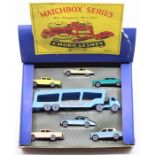 Matchbox: A boxed Matchbox Series, Auto Transporter Mit 6 Autos, German issue, comprising: Car
