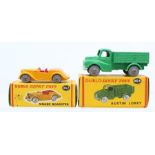 Dinky: A pair of boxed Dublo Dinky Toys, comprising: Singer Roadster, 062, yellow body; and Austin