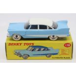 Dinky: A boxed Dinky Toys, Plymouth Plaza, 178, light blue and white vehicle, slight paint losses.