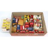 Dinky: A collection of assorted unboxed, playworn, Dinky Toys, to include: three Massey-Harris