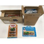 Thomas the Tank Engine: A pair of ERTL trade packs of Percy, Annie & Clarabel, six in box, along