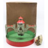 Tinplate: A boxed, German tinplate and clockwork, Swan and Castle, marked DRGM no.4380, circa