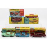 Corgi: A collection of five boxed Corgi Toys to comprise: Ford Mustang Flatback 2+2, 320; Mercedes