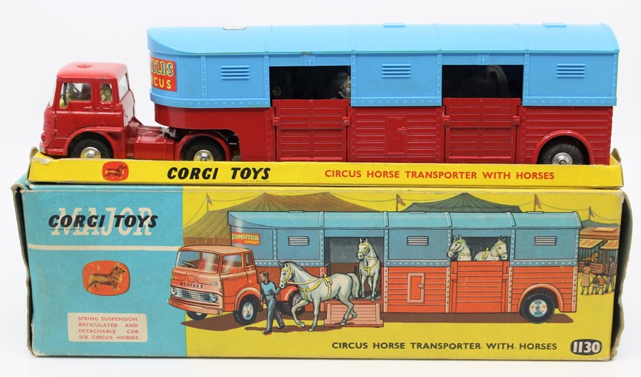 Corgi: A boxed Corgi Major Toys, Chipperfields Horse Transporter with Horses, 1130, within
