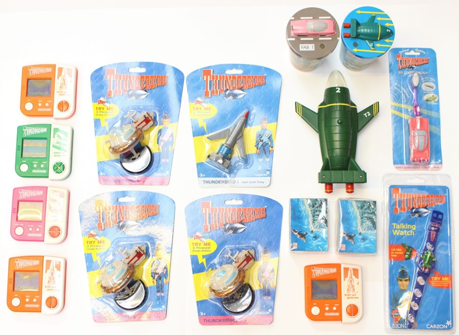 Thunderbirds: A collection of assorted Thunderbirds items to include: Soundtech Thunderbird 5 (3),