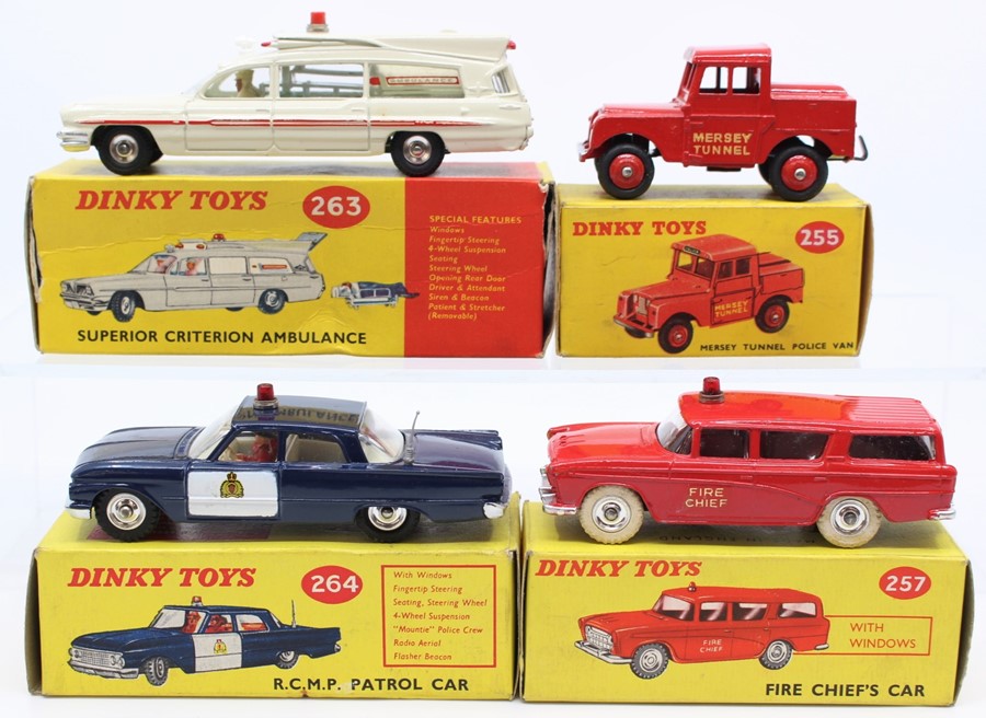 Dinky: A collection of four boxed Dinky Toys, to comprise: Mersey Tunnel Police Van, 255, red