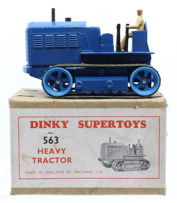 Dinky: A boxed, Dinky Supertoys, Heavy Tractor, 563, blue body, slight paint chips, label slightly