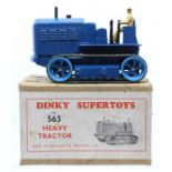 Dinky: A boxed, Dinky Supertoys, Heavy Tractor, 563, blue body, slight paint chips, label slightly