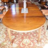 A Regency style mahogany draw-leaf dining table,