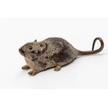 An Austrian cold painted bronze figure of a mouse, naturalistically modelled, stamped 1064, Geschutz