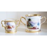 A Bronte Porcelain jewelled cabinet loving cup,