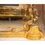 A French Louis XVI style ormolu fender,