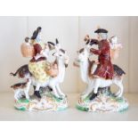 A pair of Derby porcelain figures of The Welch Tailor and his Wife,