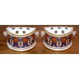 A pair of Lynton Porcelain imari bough pots and covers, 21cm.