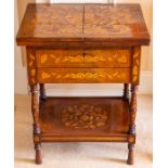 A 19th Century Dutch marquetry fold-out wash stand,