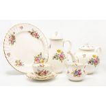 A Royal Worcester 'Roanoke' pattern tea and coffee service, comprising six teacups and saucers,