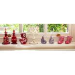A group of Bohemian and other glassware,