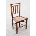 A 19th Century elm and ash 'Clissett' type spindle-back chair, probably West Midlands, the back with