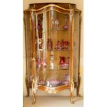 A French Louis XV style Kingwood and gilt metal mounted glazed display cabinet,