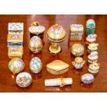 A collection of twenty various Limoges porcelain patch boxes. (20)