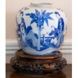 A Chinese blue and white ginger jar,