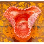 A Nailsea-style glass bowl, 19cm across.