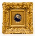 English school, 19th Century A portrait miniature of a gentleman, with grey wig, white cravat and