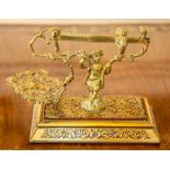 A French gilt brass and boulle letter scale,