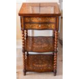 A Dutch mahogany marquetry fold-out wash stand,