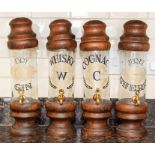 A set of four dry gin, whisky, cognac and sherry dispensers, of recent manufacture. (4)