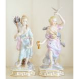 A pair of Derby porcelain allegorical figures 'Water' and 'Air',