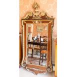 A Regency style mahogany and giltwood wall mirror,