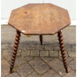 An Edwardian mahogany cross-banded pembroke table, the plain top with 'D' shape drop leaves cross-