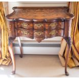 A mid 18th Century Dutch marquetry rosewood lowboy,