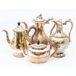 A group of silver plates wares, early 20th Century, including a claret jug of mallet form with