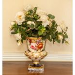 An English porcelain campana vase, probably Derby,