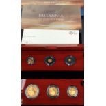 UK ‘Britannia Spirt of a Nation’ premium six-coin gold proof set 2019, in Original Case of issue