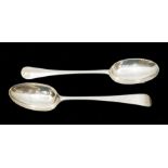 A George II silver table spoon, George Smith, London 1750, Old English pattern with engraved